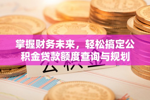 肃北掌握财务未来，轻松搞定公积金贷款额度查询与规划