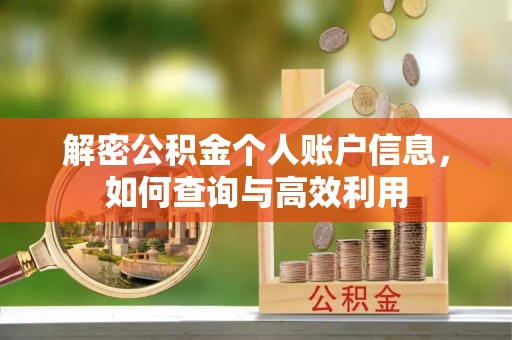 北流解密公积金个人账户信息，如何查询与高效利用