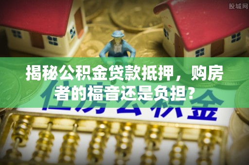 大树揭秘公积金贷款抵押，购房者的福音还是负担？