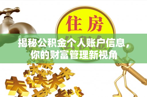 浦北揭秘公积金个人账户信息，你的财富管理新视角