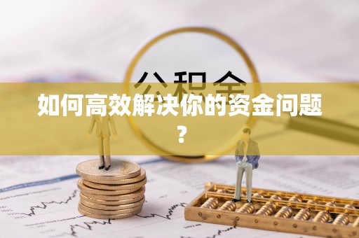 苑里如何高效解决你的资金问题？